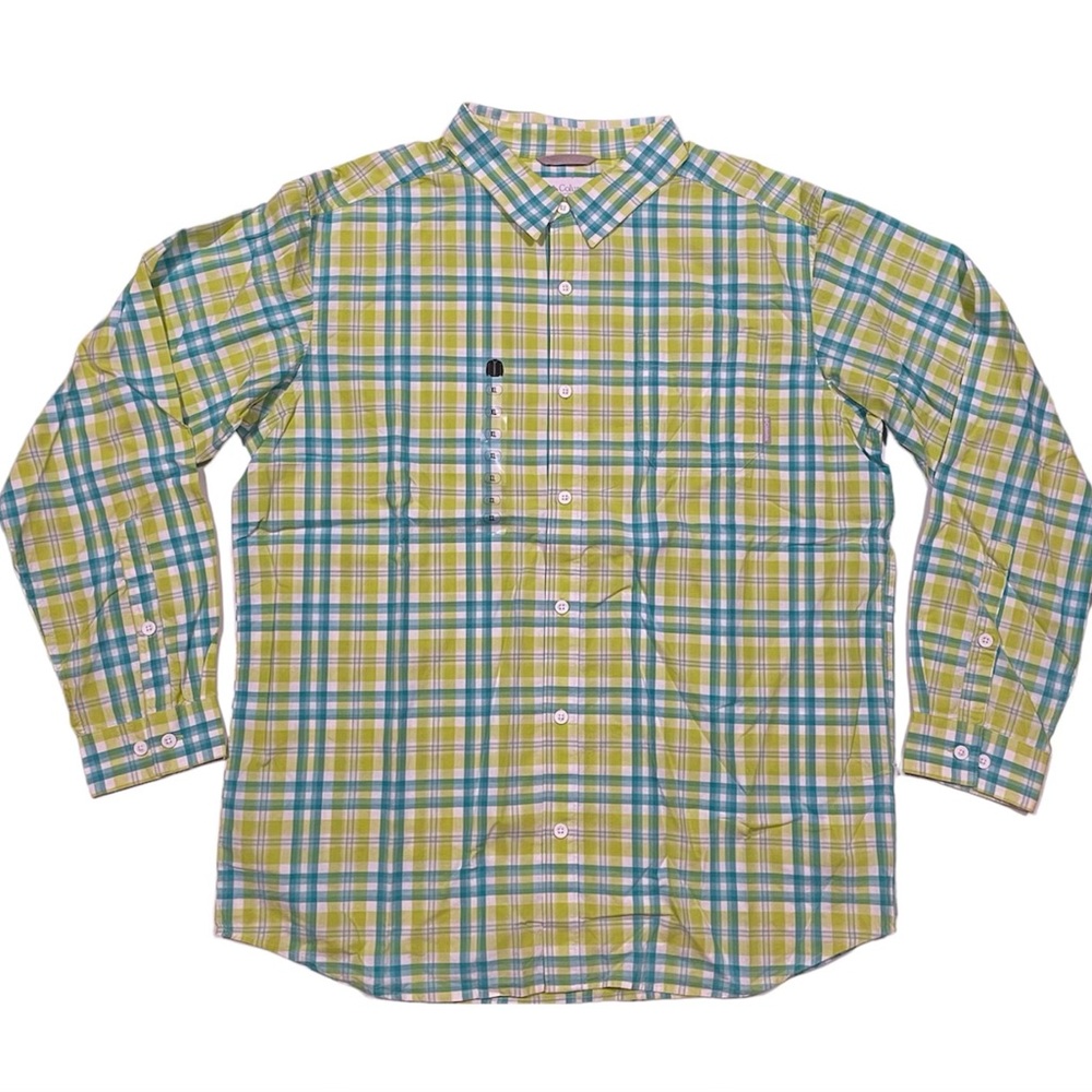 Columbia Green and Blue Casual Button Down Shirt